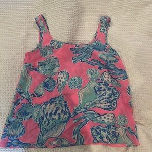 Lilly Pulitzer pink silk tank top - medium